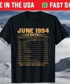 Vintage 24th Birthday Made June 1994 Made T-Shirt