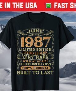 Vintage 34 Year Old June 1987 34th Birthday Classic T-Shirt