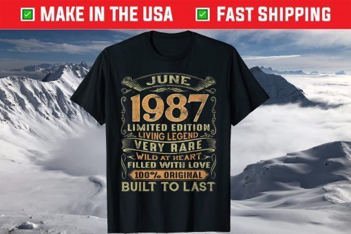 Vintage 34 Year Old June 1987 34th Birthday Classic T-Shirt