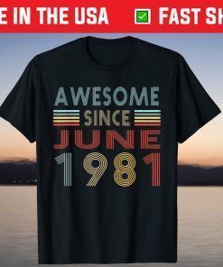 Vintage 38 Years Old 38th Birthday June 1981 T-Shirt