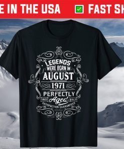 Vintage 49th Birthday Legends Were Born In August 1971 T-Shirt