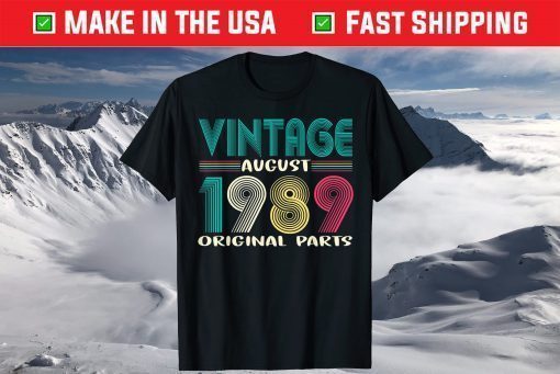 Vintage August Born In 1989 Shirt 32nd Birthday Classic T-Shirt