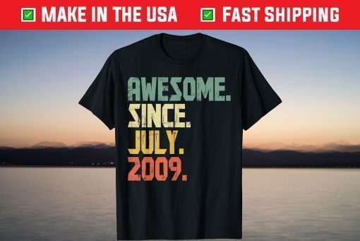 Vintage Awesome Since July 2009 12 Years Old Gift T-Shirt