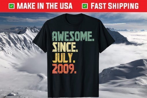 Vintage Awesome Since July 2009 12 Years Old Gift T-Shirt