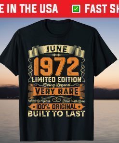 Vintage Decorations June 1972 49 Years Old 49th Birthday T-Shirt