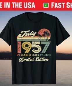 Vintage July 1957 Distressed 64 Year Old 64th Birthday T-Shirt