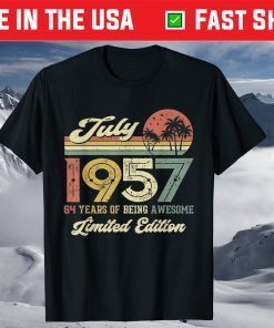 Vintage July 1957 Distressed 64 Year Old 64th Birthday T-Shirt