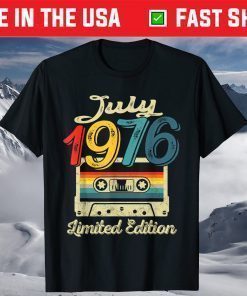 Vintage July 1976 Cassette Tape 45th Birthday Decorations Classic T-Shirt