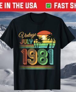 Vintage July 1981 40th Birthday T-Shirt