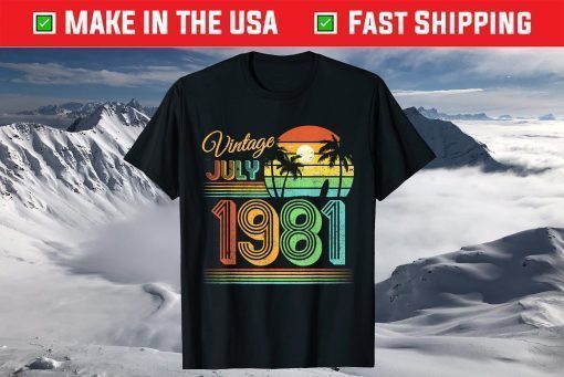 Vintage July 1981 40th Birthday T-Shirt