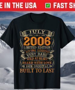 Vintage July 2006 14 Years Old 14th Birthday Classic T-Shirt