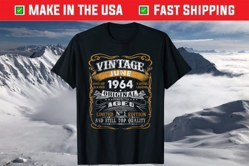 Vintage June 1964 57 Years 57 Years 57th Birthday T-Shirt