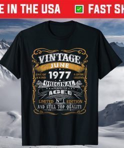 Vintage June 1977 44 Years 44th Birthday Classic T-Shirt