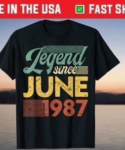 Vintage Legend Since June 1987 Birthday T-Shirt