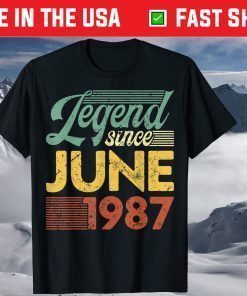 Vintage Legend Since June 1987 Birthday T-Shirt