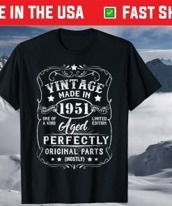 Vintage Made In 1951 Retro Classic 70th Birthday Decorations Classic T-Shirt