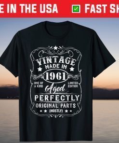 Vintage Made In 1961 Retro Classic 60th Birthday Decorations T-Shirt