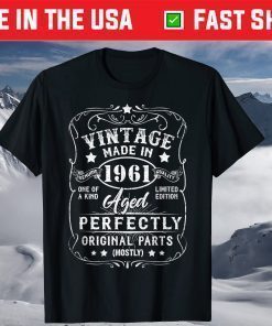 Vintage Made In 1961 Retro Classic 60th Birthday Decorations T-Shirt