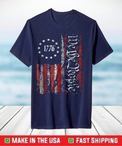 Vintage Old American Flag Patriotic 1776 We The People USA T-Shirt