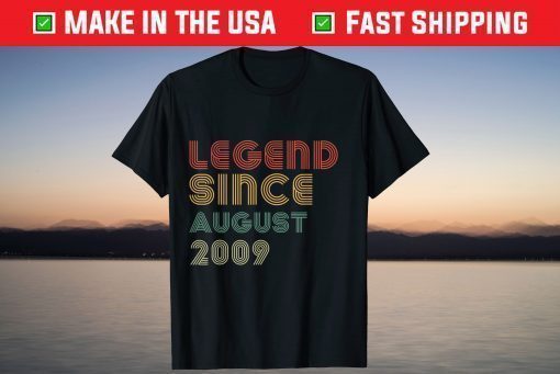 12th Birthday Vintage Legend Since August 2009 Classic T-Shirt