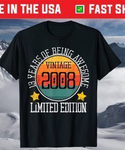 13 Year Old Vintage 2008 Limited Edition 13th Birthday T-Shirt