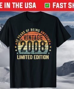 13th Birthday Vintage 2008 Limited Edition 13 Year Old Classic T-Shirt