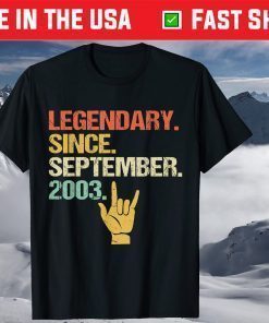 18th Birthday Legendary Since September 2003 T-Shirt