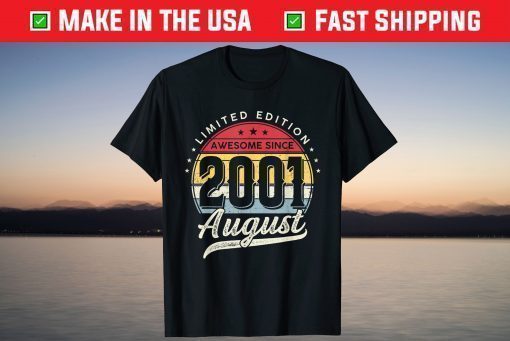 20 Years Old Limited Edition Awesome Since 2001 August T-Shirt