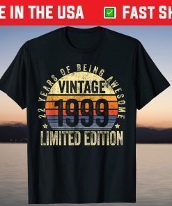 22 Year Old Vintage 1999 Limited Edition 22nd Birthday T-Shirt