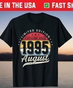 26 Years Old Limited Edition Awesome Since 1995 August T-Shirt