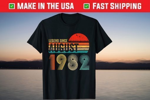 39 Years Old Retro Birthday Legend Since August 1982 T-Shirt