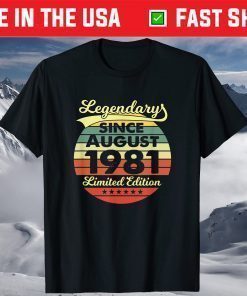 40 Year Old Vintage 40 Birthday Legendary Since 1981 Birthday T-Shirt