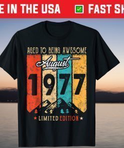 44 Year Old Retro Vintage August 1977 44th Birthday T-Shirt