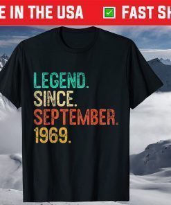 52st Birthday Vintage Retro September 1969 52 Years Old T-Shirt