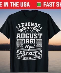 60th Birthday August Vintage 1961 60 Years Gift T-Shirts