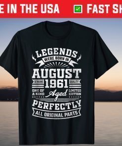 60th Birthday August Vintage 1961 60 Years Classic T-Shirt