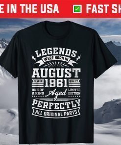 60th Birthday August Vintage 1961 60 Years Classic T-Shirt