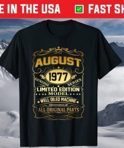 August 1977 Vintage 42nd Birthday 42 Years Old Unisex T-Shirt