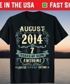 August 2014 7 Years Old Limited Edition 7th Birthday T-Shirt