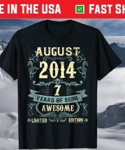 August 2014 7 Years Old Limited Edition 7th Birthday T-Shirt