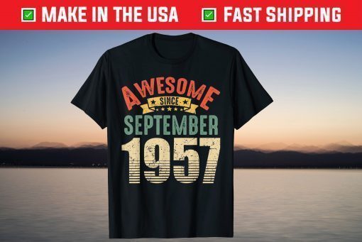 Awesome Since September 1957 64 Year Old 64th Birthday T-Shirt