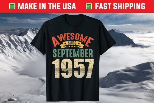 Awesome Since September 1957 64 Year Old 64th Birthday T-Shirt