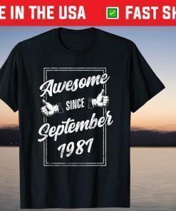 Awesome Since September 1981 40th Birthday 40 Years Old T-Shirt