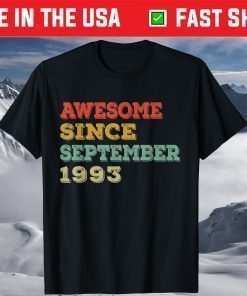 Awesome Since September 1993 28th Birthday 28 Years Old T-Shirt