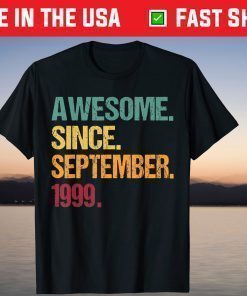 Awesome Since September 1999 Vintage 20th Birthday T-Shirt