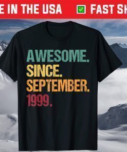 Awesome Since September 1999 Vintage 20th Birthday T-Shirt