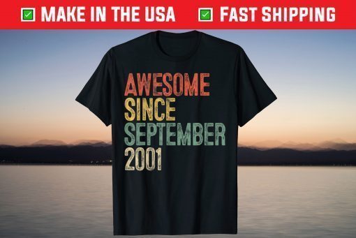 Awesome Since September 2001 20th Birthday 20 Year Old T-Shirt