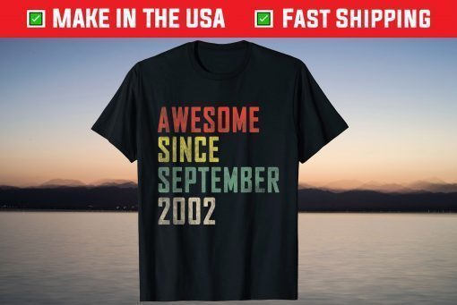 Awesome Since September 2002 19th Birthday 19 Years Old T-Shirt