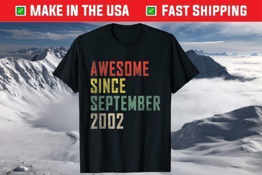 Awesome Since September 2002 19th Birthday 19 Years Old T-Shirt