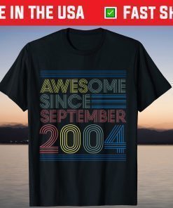 Awesome Since September 2004 birthday 17th Birthday T-Shirt